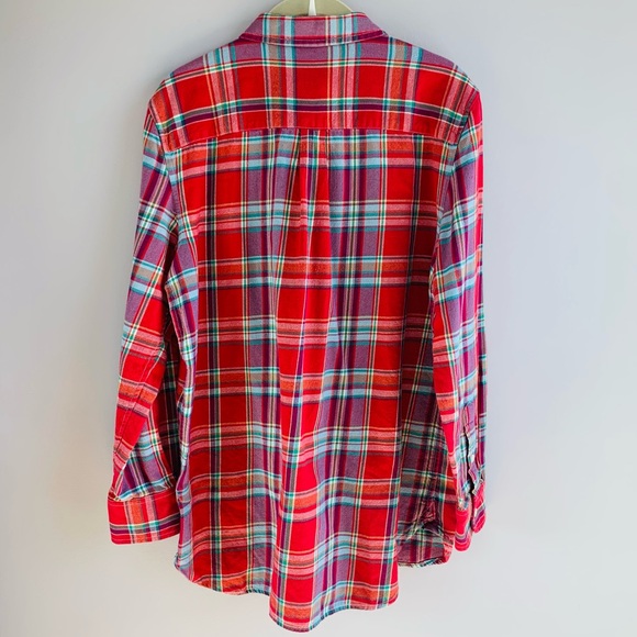 Lauren Ralph Lauren Shirt Plaid Red Button Up Soft Cotton Lightweight EUC XS - Picture 5 of 5